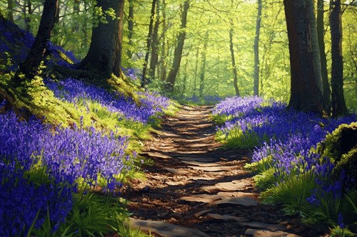 Bluebell woodland forest - woodland,
