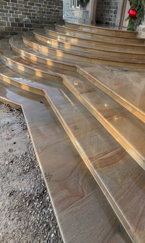 Natural stone bullnose steps - natural,
