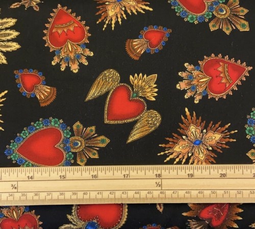 Fat quarter red and - red, heart