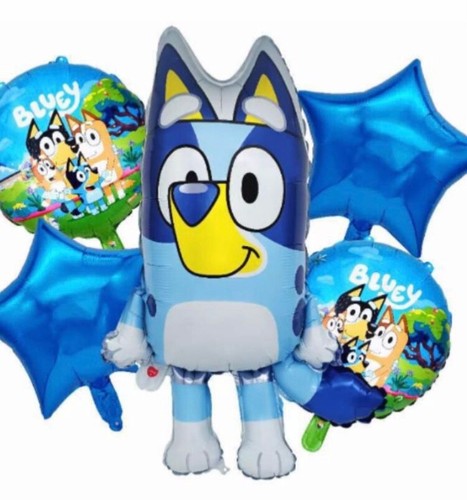 Bingo bluey 5pcs foil balloons - bluey,