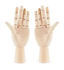 Wooden Hands Left & Right Model Wood Hands Jointed Moveable Fingers (20cm/30cm)