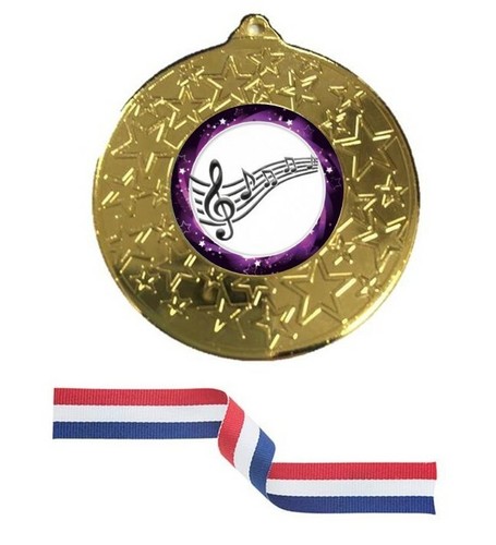 Music metal medal red white - metal,