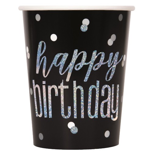 Black silver birthday - silver, party