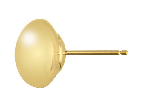 9ct yelllow gold button stud - yelllow,
