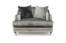 Grey velvet snuggle armchair - velvet,