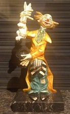 Fontanini Depose Italy  Clown Figurine On Carrara Marble Base