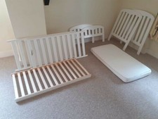 John Lewis Rachel Cot Bed in White with Mattress
