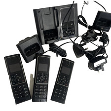 BT VERVE 450 Trio Cordless Telephones Phones In Black Answerphone Station