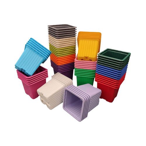7cm square plastic plant - plastic, pots