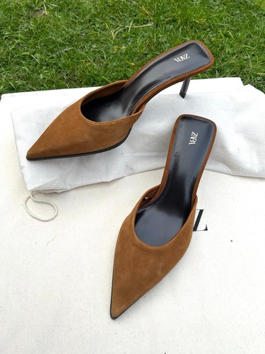 Zara brown suede pointed - suede, pointed-toe