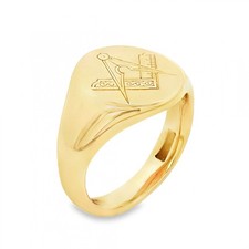 9ct Yellow Gold Masonic Oval