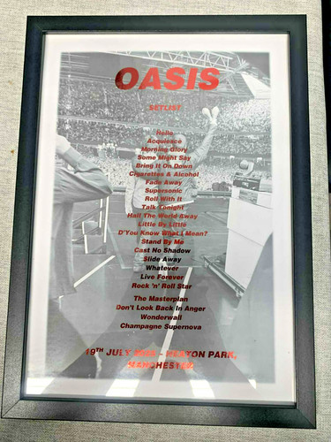 Oasis setlist print - foiled,