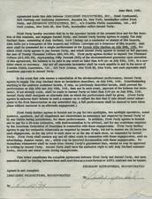 JUDY GARLAND - CONTRACT SIGNED 06/22/1961