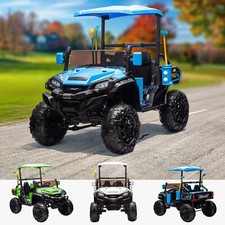 24V Kids Electric Golf Buggy Ride-On with Golf Clubs & Parental Control