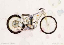 A4 Photo JAP 500 Speedway 1949 Watercolour Print Ltd Edition