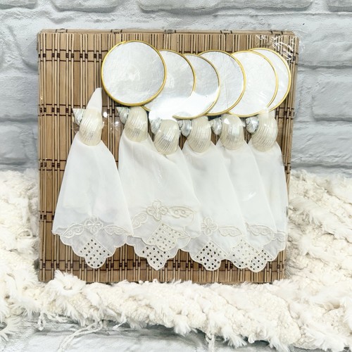 Vtg bamboo 6pc placemats capiz - 6pc,
