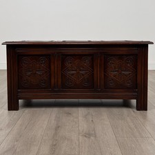 Antique 20th Century Good Quality Blanket Box In Oak ( REF AF-4669 )]
