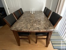 Adalyn marble dining table and 6 chairs used (Costco)