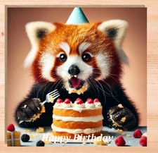 Funny Red Panda Birthday Card
