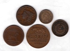 USA. Tokens, One & Two Cent Coins. Choose; Date & price.