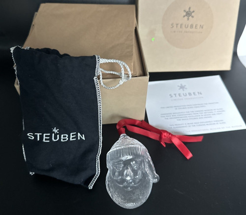 Steuben art glass santa - steuben,