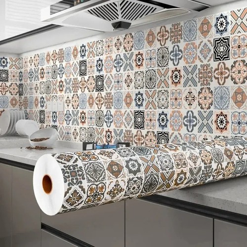 Tile pvc wallpaper self - wallpaper,