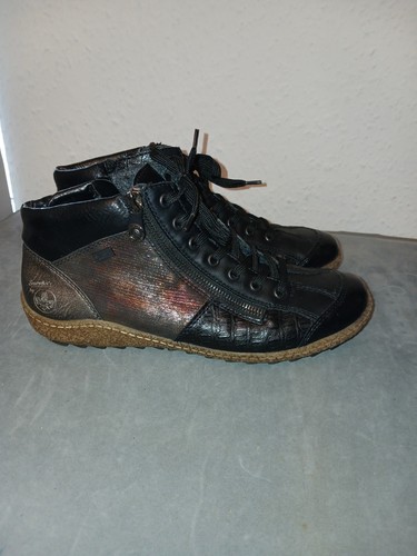 Rieker leather ankle zip - leather,