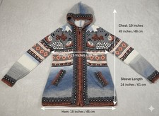 Made In Peru Alpaca Wool Open Front   zip up Hoodie white, pink