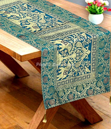 Indian jacquard table runner - jacquard,