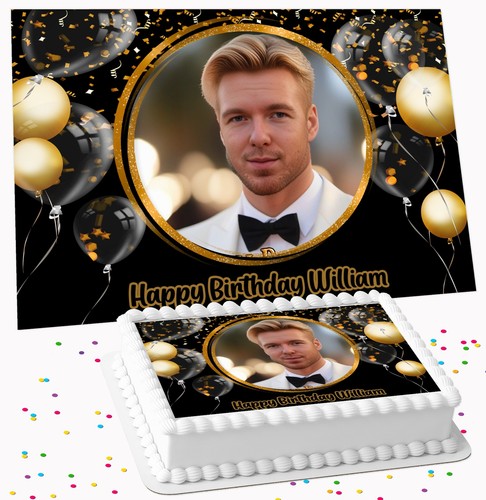 Own photo black balloons - own,