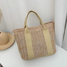 Ladies Wicker Handbag Bag Tote Beach Straw Woven Rattan Basket Bag Women Summer