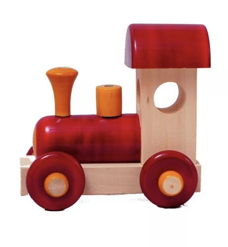 Wooden train engine toy - wooden,
