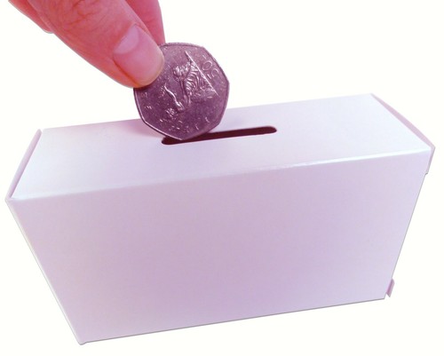 Cardboard money charity - cardboard,