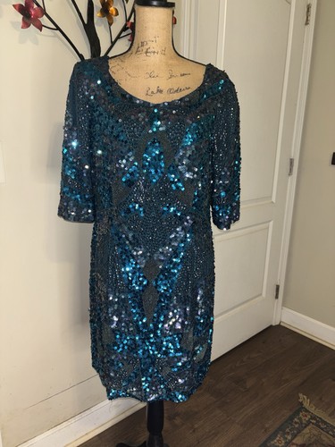 Nwt adrianna papell blue silk - adrianna,