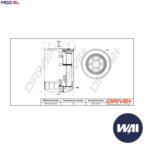 Oil filter dp1110 0316 for - oil,