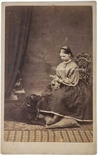 CDV NAMED GIRL WITH CURLY