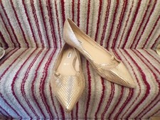 Dune Gold Ballerina Pumps Size 41 UK7 WORN LIGHTLY