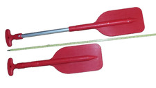 2 x Red Emergency Tri-Telescopic Floating Oar/Paddle 53-106cm boat, kayak, canoe