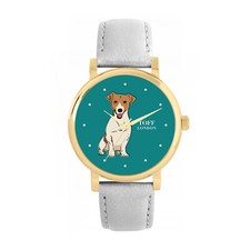 Toff London TLWS-27580 Ladies Beige Jack Russell Terrier Dog Watch