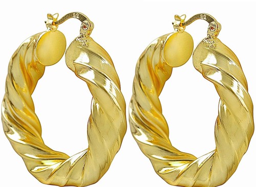 18k gold filled creole round - 18k,