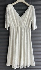 Tiffany Rose Bridal Maternity V-Neck Lace Dress Ivory Size 1 UK 8/10 Never Worn