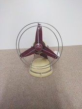 Vintage PIFCO 1063 Desk Fan Red/Cream - Stripped & Cleaned - Tested & Working 