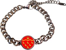 East Sussex County England Silver Colour Belcher Chain Bracelet And Gift Box