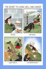 The Secret to Living Well & Longer tea towel novelty Tea Towels funny Totterings