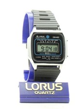 RARE VINTAGE LORUS (SEIKO) Y799-4300 RRQ011-1 Digital WATCH 1986 Boxed NOS Japan