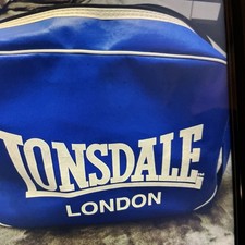 Lonsdale classic blue shoulder Bag  Vintage /school/gym/flight/messenger bag 