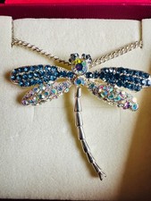  Dragonfly Encrusted Pendant in original presentation box. By Past Times.