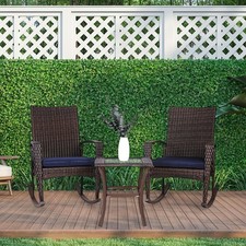 3 PACK Wicker Rocking Patio