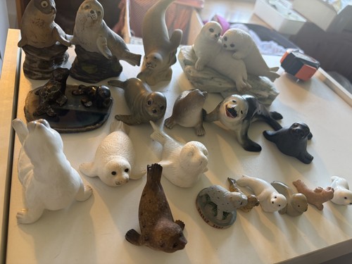 Lot vintage ceramic seals - ceramic, uk