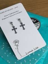 Silver Cross stud earrings